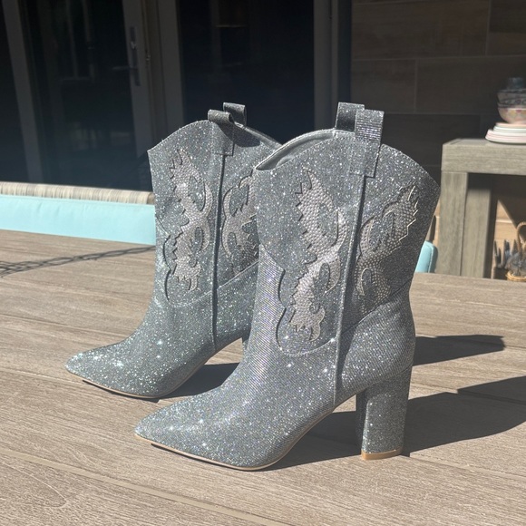 MIA Silver Sparkle Western Boots Size 7.5 NWT - Picture 14 of 15